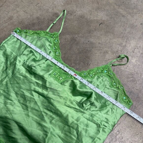 Vintage y2k retro 100% silk lace sequin babydoll cami - Picture 3 of 6